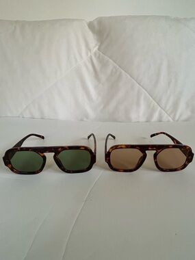 Vintage Look Square 70s Flat Aviator Sunglasses